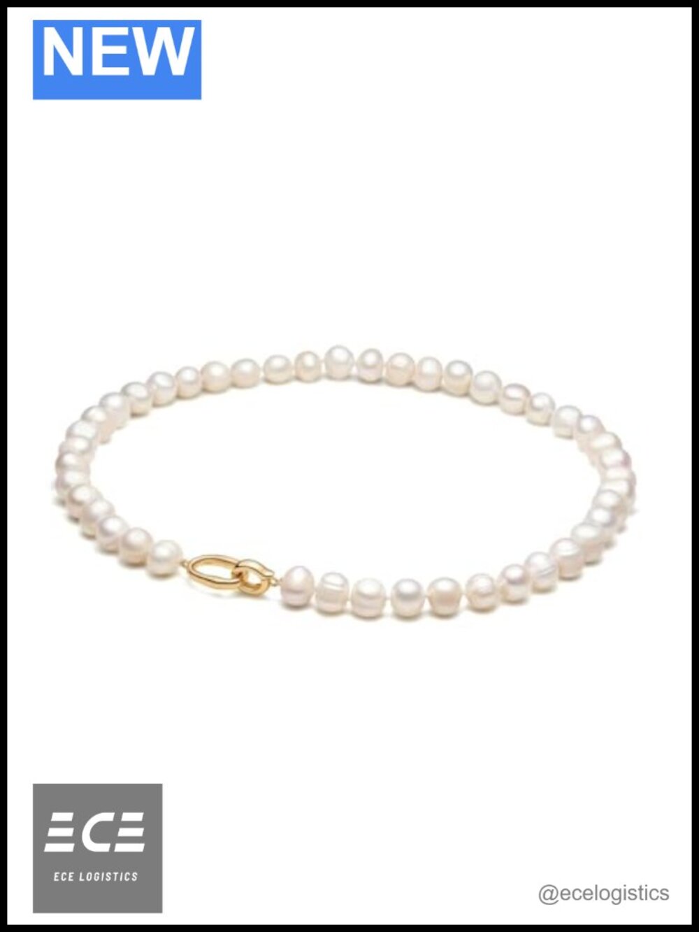 Natural Baroque Pearl Strand Necklace 18in 14k Clasp